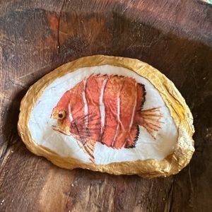 3” Hand Painted Decoupage Oyster Shell